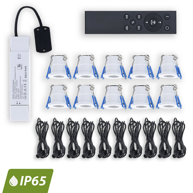 LED Veranda inbouwspot | Ø28mm | 3 W | Dimbaar - Wit | Bundel 10 Stuks | 2700K - Warm wit - Outledtl.nl
